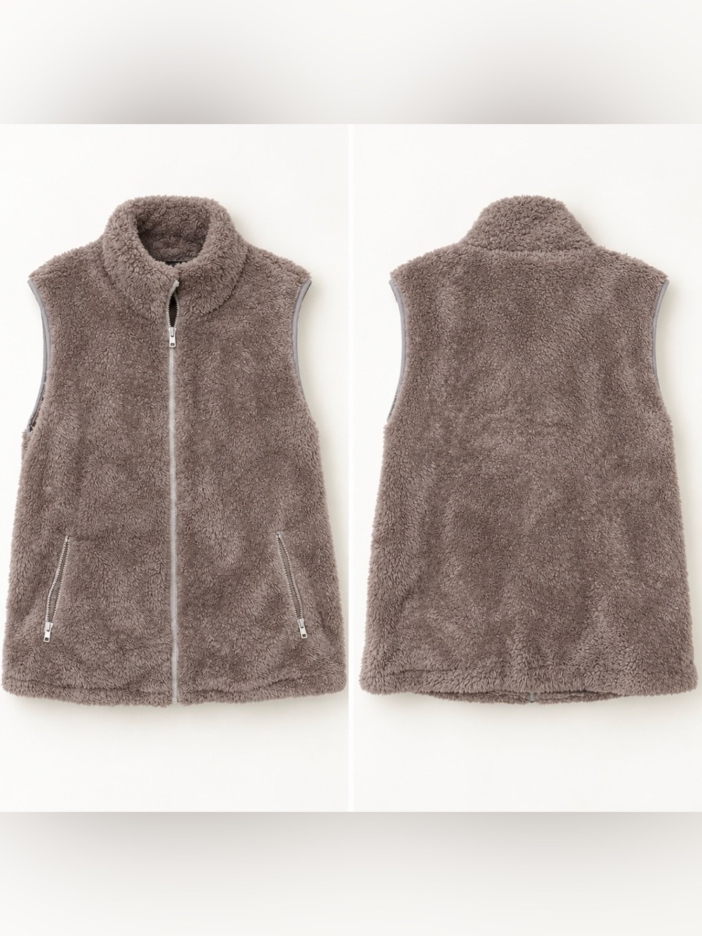 Cozy Sherpa Vest in Taupe for Women